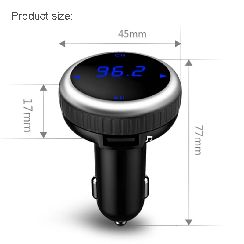 JINSERTA Car MP3 Audio Player Bluetooth FM Transmitter Wireless FM Modulator Car Kit HandsFree LCD USB TF Reader