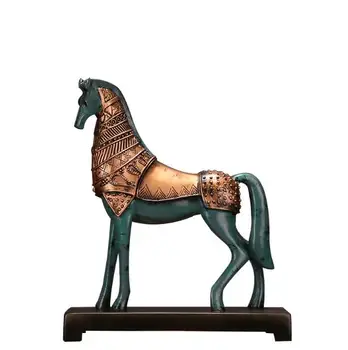 

Modern creative resin lucky horse statue decoration animal sculpture family desk decoration craft gift