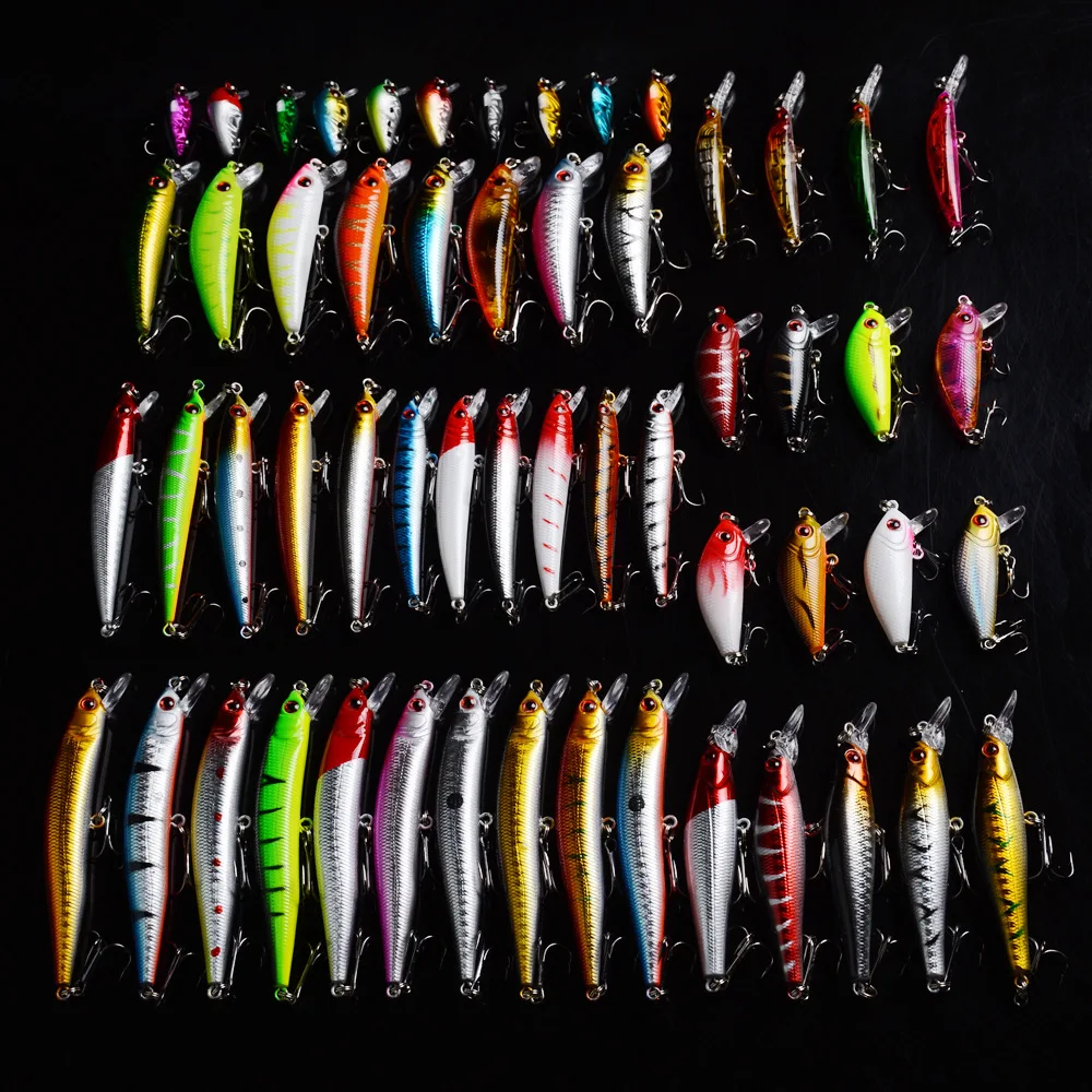 

Fishing Lure Kit 56/122/240/Pcs Winter Ice Fishing Mixed Fishing Popper Soft Minnow CrankBait Fishing Gear Accessories