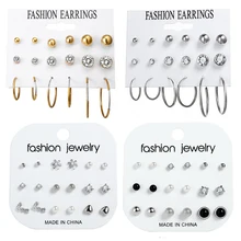 17MILE Fashion Crystal Beads Stud Earrings Set For Women Geometric Big Circle Earring Statement Female Party Jewelry Gifts New 17MILE Fashion Crystal Beads Stud Earrings Set For Women Geometric Big Circle Earring Statement Female Party Jewelry Gifts New