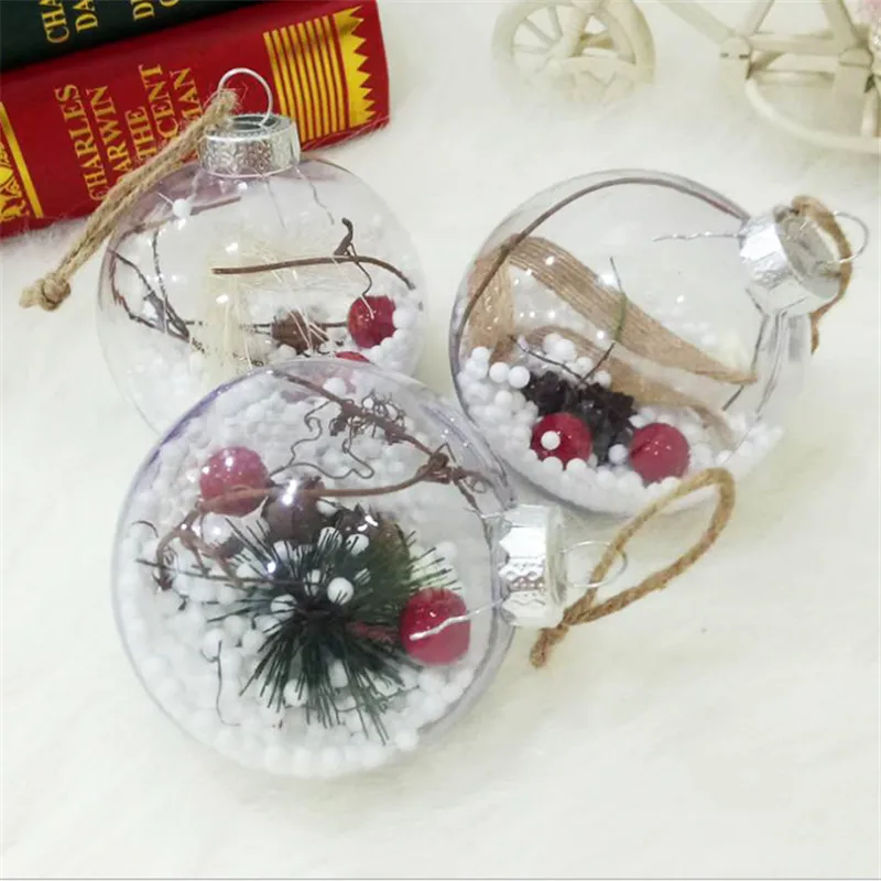 

Navida 2019 home Christmas decorations transparent plastic Christmas ball Christmas tree artificial snow pendant christmas-C