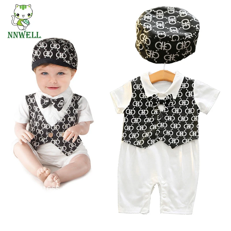 NNW Baby Boys Gentleman Dress Suit Vest Shirt With Pants Hat Set Kids