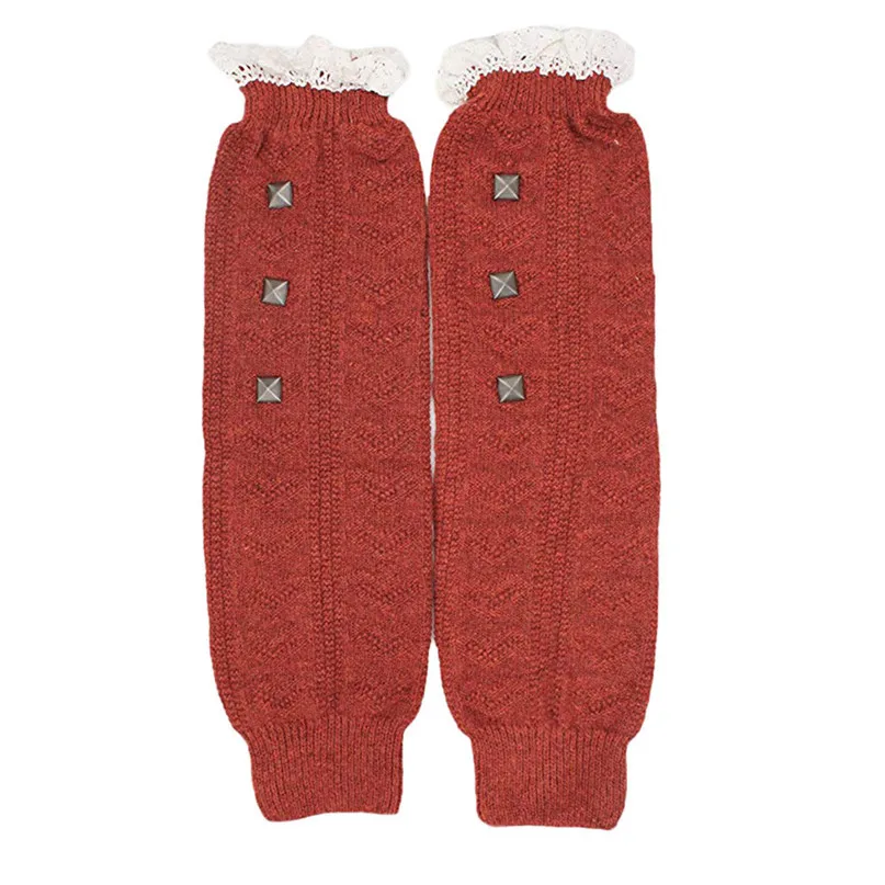 1 Pair Outdoor Ski Cycling Socks Women Adult Junior Ribbed Knitted Leg Warmers leggings foot cover fit boots #2d14 (6) - 