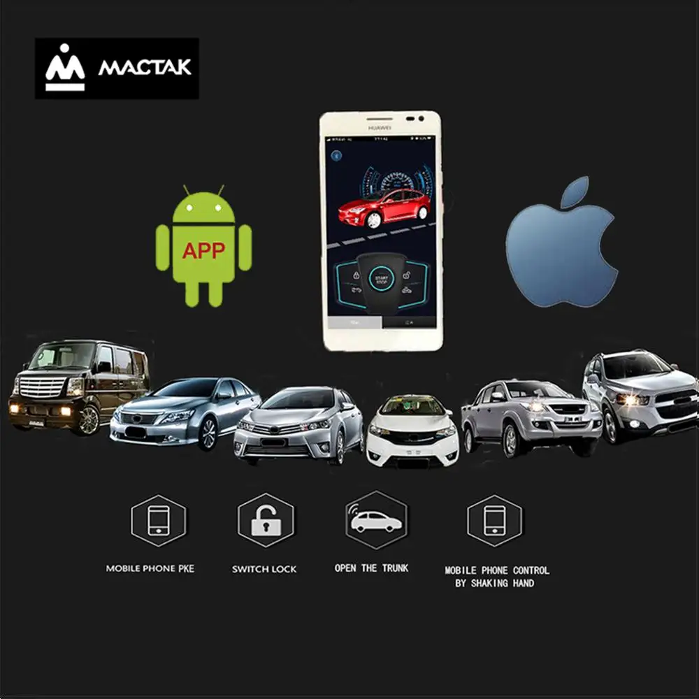 

PKE keyless entry the car by ios and android mobile phone With Remote And bluetooth control Close to the lock/leave the lock