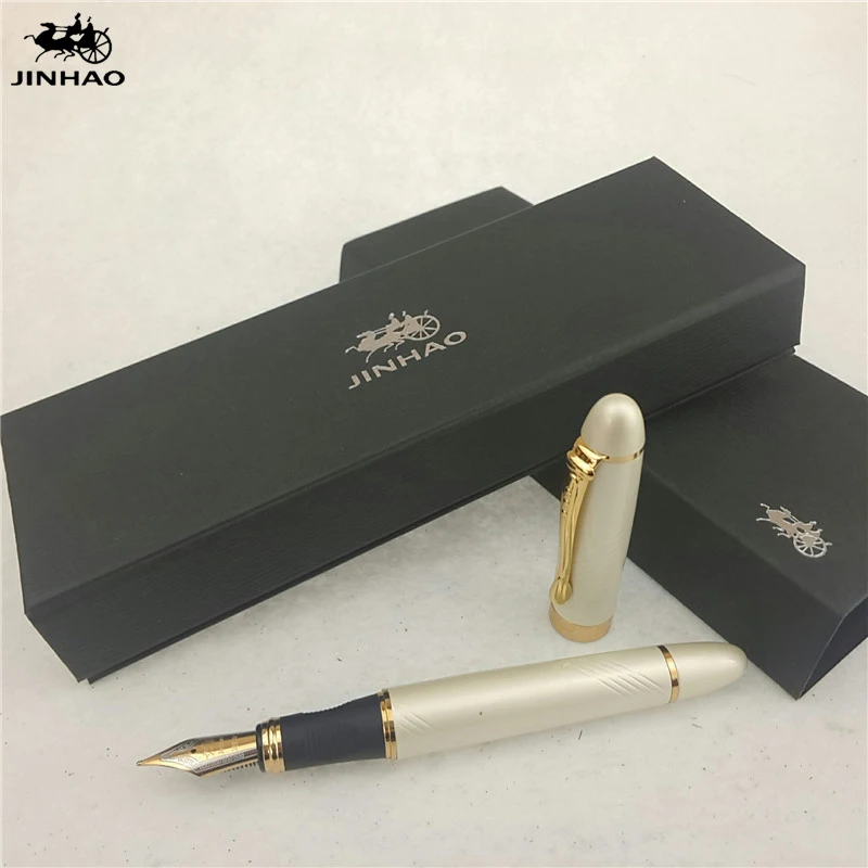 

1pc/lot Iraurita JINHAO Fountain Pen 10 Colors Options Black/Red Pen Gold Clip JINHAO Pens Canetas Writing Supplies 14.2*1.5cm