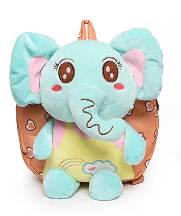 Рюкзак для детей дошкольного возраста 1-2-3-year-old ранец милый 3D рюкзак со слоном Мультяшные плюшевые игрушки мальчики и девочки животное сумка - Цвет: Коричневый