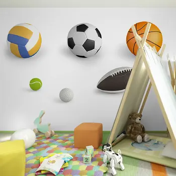 

Home Decor Children's Room Wall Papers Kids Wall Stickers Papel Parede 3D Sports Photo Mural Self Adhesive Vinyl/Silk Wallpaper