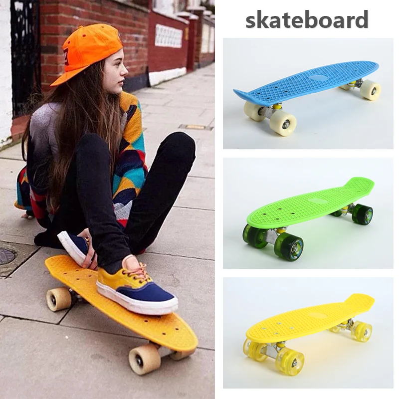 

Deck Skateboard Pp Longboard Wood Board High Speed Single Rocker 3color Hoverboard Practical Extreme Sports Durable Teenagers