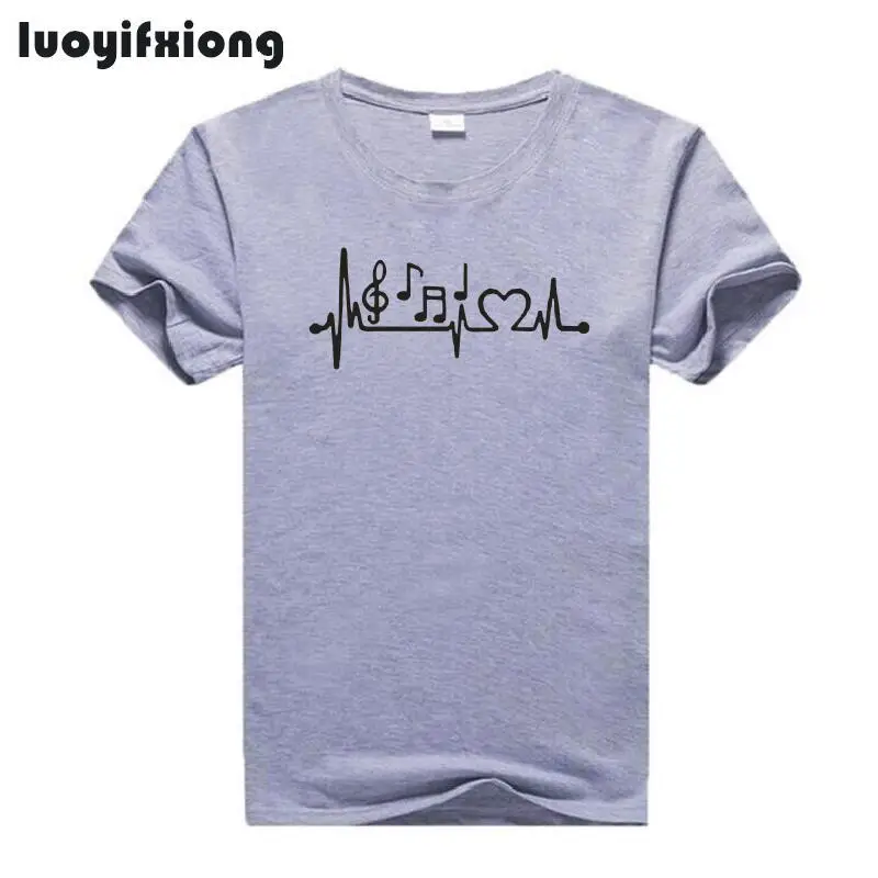 Модная футболка с принтом «музыкальные ноты сердцебиения», женские топы, забавная футболка с коротким рукавом, футболка для женщин, подарок для учителя музыки, женская футболка