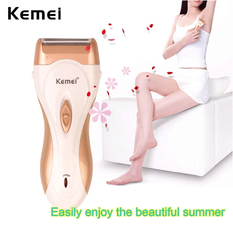 Kemei Электрическая аккумуляторная бритва Леди Эпилятор удаление волос депиляция тела подмышки бикини ноги депилятор Депиляция лица