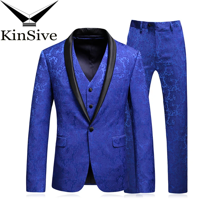 Костюм Homme Mariage новинка 2018 синий комплект из 3 предметов костюм Terno Masculino