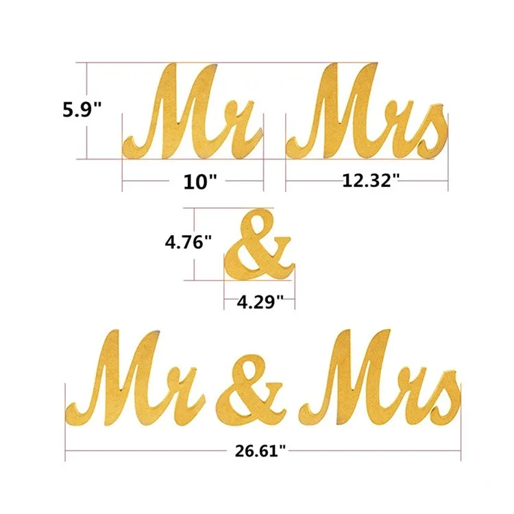 MR& MRS золотые буквы для свадебного украшения подарок, Столешница 3 шт./партия