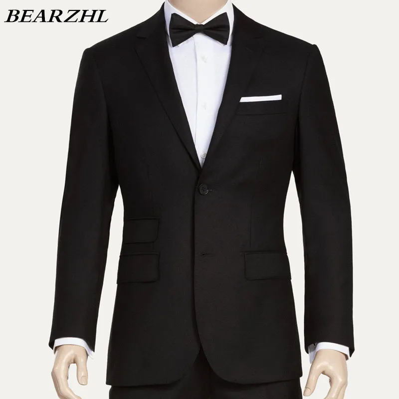 Пользовательские костюмы мужской смокинг черные высококачественные для жениха одежда зауженного покроя Свадьба деловой костюм