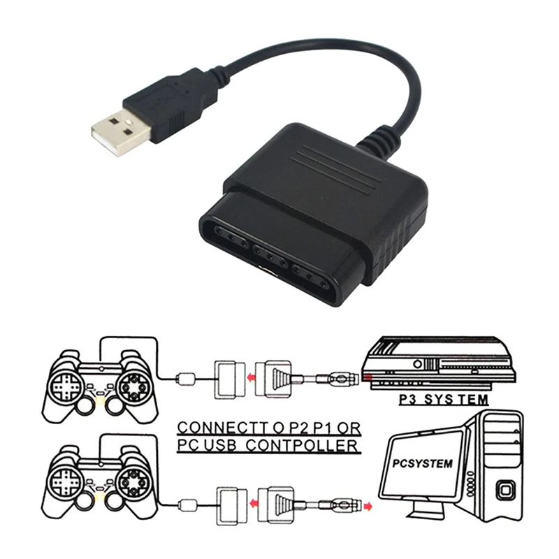 

For Sony PS1 PS2 PlayStation Dualshock 2 Joypad GamePad to 3 PS3 PC USB Games Controller Adapter Converter Cable without Driver