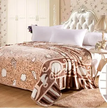 

Blanket Coral Fleece Khaki Shell Blanket Throws on Sofa/Bed/Plane Travel Big Size Home Textiles