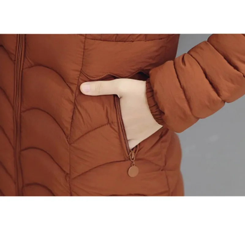 YAGENZ Autumn Winter Jacket Women Parka Coat Plus Size 6XL Korean Thin Down Cotton Jacket Women Tops Double Pocket Hooded Jacket