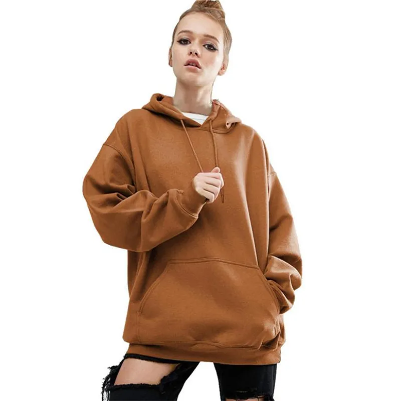 2017 Hoodies Women Camel hooded Sweatshirt Long Sleeve