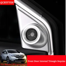 Автомобильный Стайлинг 2 шт./лот ABS передняя дверь внутренний треугольник блестки Автомобильная передняя дверь Horsing рамка со стразами для Honda CRV CR-V