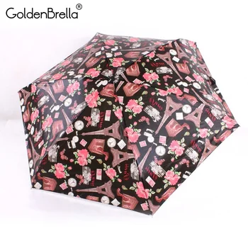 

New Creative Oil Painting Tower Series Umbrella Non-automatic 5Folding Umbrella Rain Women High Quality Fashion Mini Umbrellas