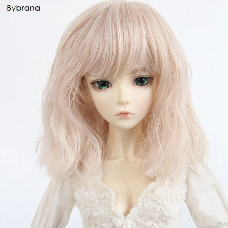 

Bybrana BJD Wig for 1/3 1/4 1/6 High Temperature Fiber Girl Short wavy wig for Dolls