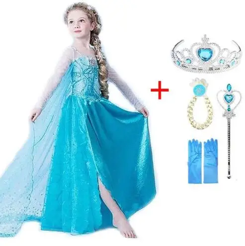 Queen платье Эльзы для девочек вечерние костюм vestidos платье принцессы Анны для девочек Одежда для девочек «Эльза» на день рождения - Цвет: Set G