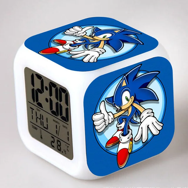 Sonic the Hedgehog светодиодный Будильник хвосты Miles Prower часы reloj despertador цифровые часы Dr. Robotnik horloge digitale Saat - Цвет: Белый