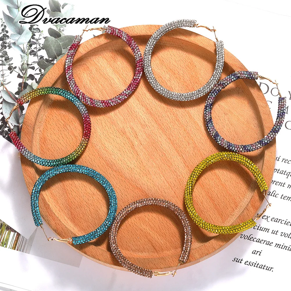 

Dvacaman Vintage Rainbow Big Round Acrylic Drop Earrings for Women 2019 Fashion Jewelry Design 7 Color Geometric Dangle Earrings
