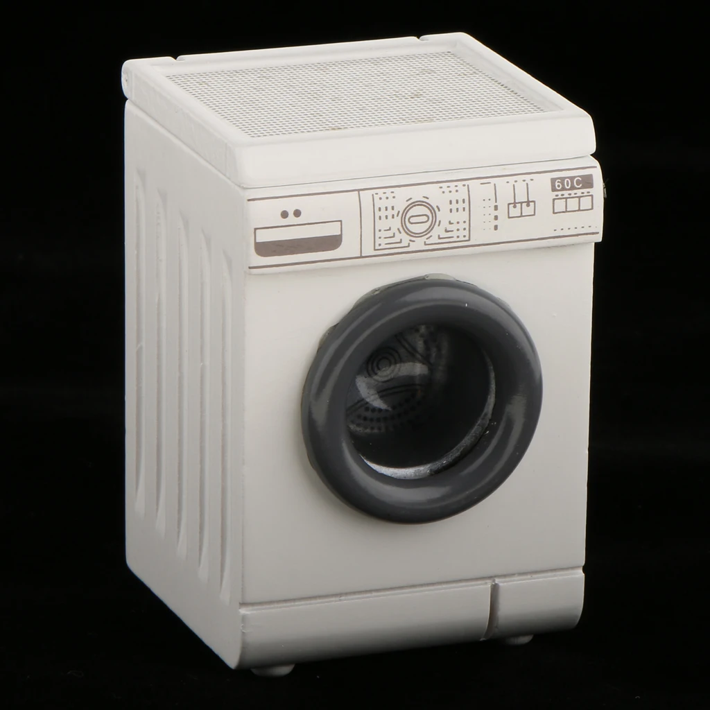 1/12 Dollhouse Miniatures White Dollhouse home appliance miniature tumbling-box washing machine washer  for 1/12 dollhouse