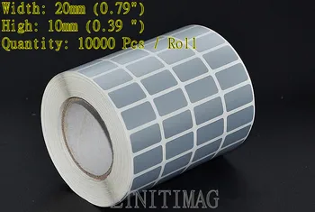 

2 Pack-Labelsstickers,Blank Self-adhesive Silver PET Label 20mmx10mmx10000 Sheet/Roll For Bar Code serial number Prints
