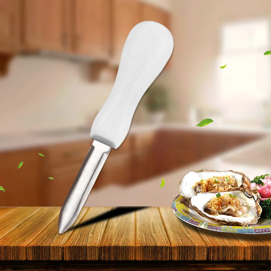 

1PCS Humanized Design Open Shell Tool Oysters Scallops Seafood Stainless Steel Wooden Handle Oyster Knife Multifunction SE12