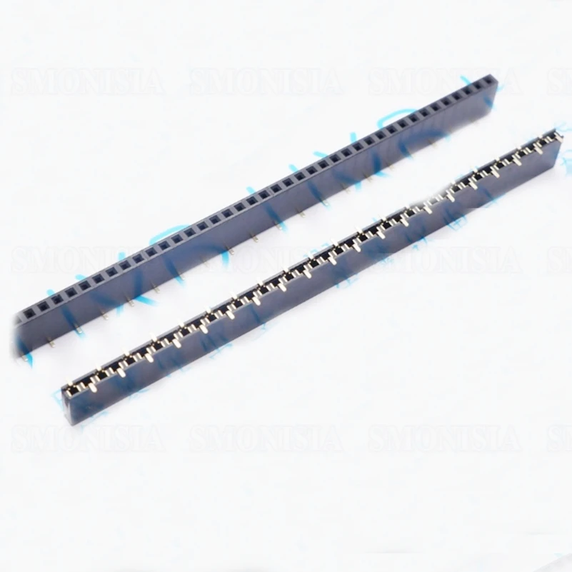 2.54mm Female Header SMT 1*40Pin 8.5mm Height Single Row Socket 5pcs 2 54mm pcb female header dual row pin header smd smt 2x2 4 pin 6 8 10 12 14 16 18 20 24 26 30 40 50 60 80 pin