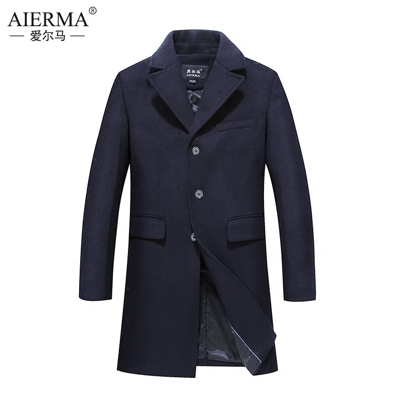 AIERMA new arrivals men coat wool & blends long brand clothing winter ...