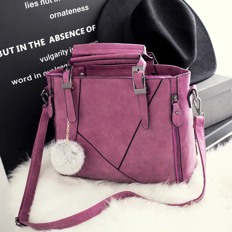 

New fashion matte strap handbags casual shoulder bag European and American fashion messenger bag Lady handbags Free shipping