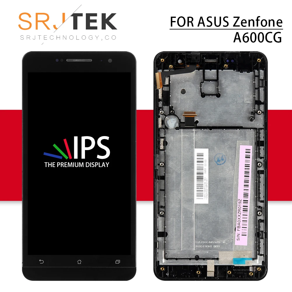 

Srjtek For Asus Zenfone 6 A600CG Display A601CG T00G LCD Matrix + Touch Screen Digitizer Full Assembly / Frame For A600CG LCD