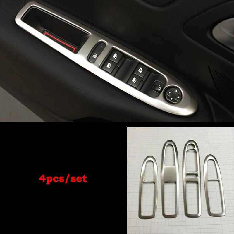 

For Citroen C4 2016 Stainless Steel Car Electric Power Window Lifter Switch Decoration FIT LHD RHD Cover Trim Accessories 4Pcs