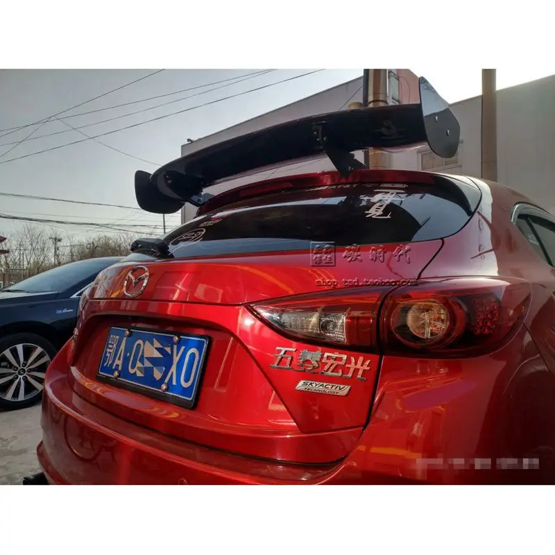 Настоящее углеродное волокно спортивный автомобиль задний GT Спойлер Крыло для Mazda 3 AXELA хэтчбек