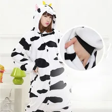 Осенне-зимняя обувь стильная футболка с изображением персонажей видеоигр животного Пижама корова фланель обувь для мужчин и женщин длинные рукава Домашняя одежда