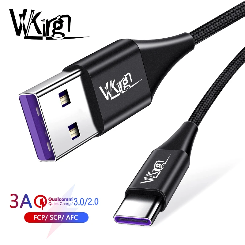 VVKing USB быстрая зарядка type C кабель QC3.0 3A зарядка 1,5 м 2 м для samsung Xiaomi huawei LG Быстрая зарядка 3,0 телефонный кабель Шнур