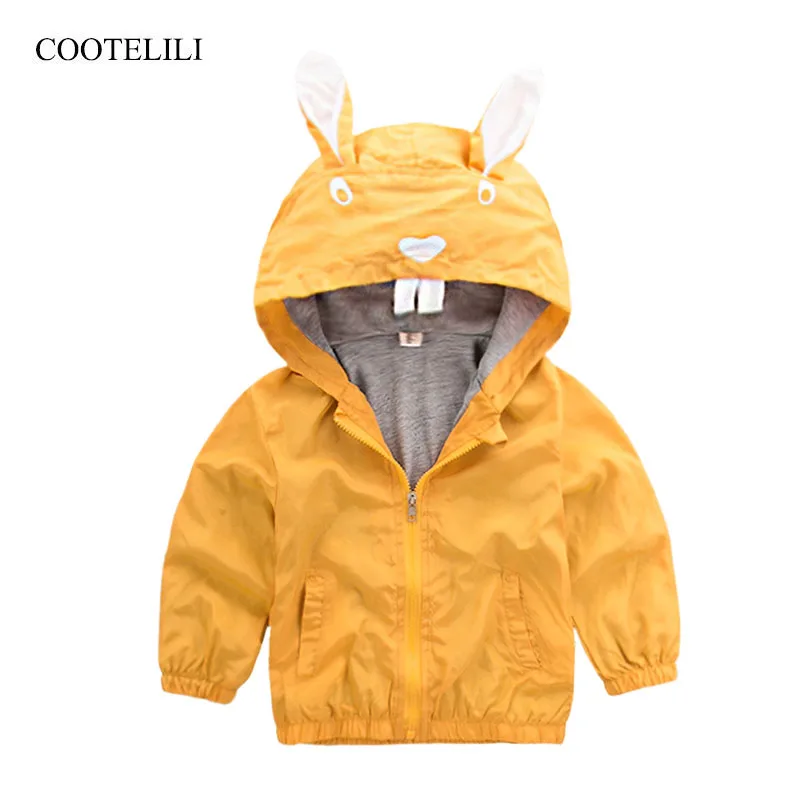 COOTELILI Casual Outerwear Cute Rabbit Trench Coats Boys Kids Clothes Spring Windbreaker Jacket For Girls Children Clothing (5)
