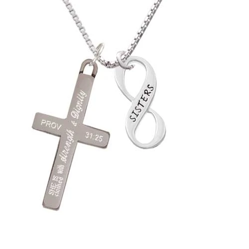 Sister Infinity Sign - Strength and Dignity - Cross Necklace (1)