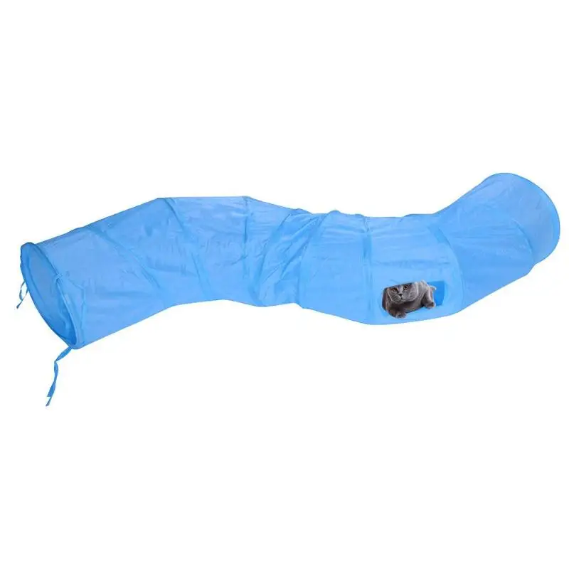 S Shape 2 Holes Cat Tunnel Toy Funny Pet Foldable Collapsible Tunnel Tubes for Rabbit Kitten Puppy Plaything Play Pet Cat Toys S Shape 2 Holes Cat Tunnel Toy Funny Pet Foldable Collapsible Tunnel Tubes for Rabbit Kitten Puppy Plaything Play Pet Cat Toys