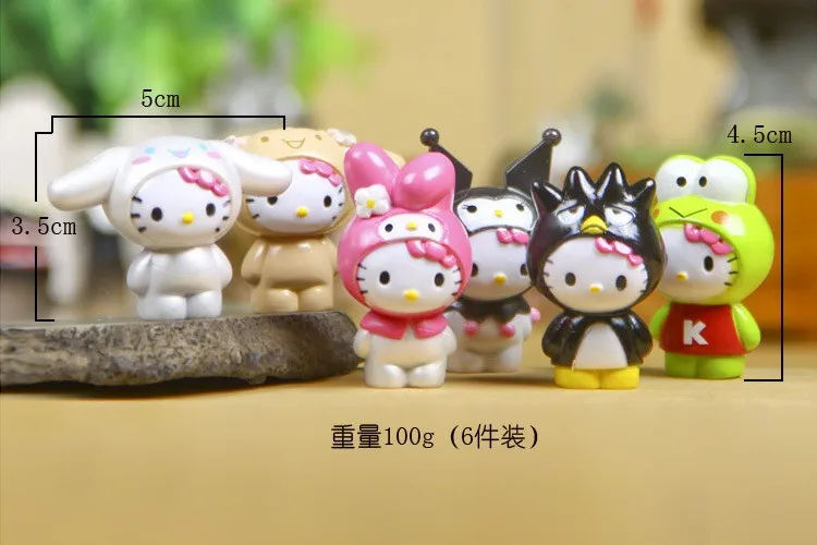 6 шт./компл. hello kitty домашнее украшение мини игрушки ручной работы миниатюрные