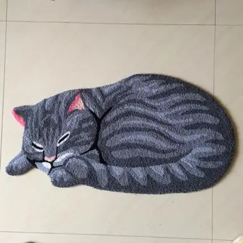 

handmade cat shape washable carpets for living room Bedroom rugs Kitchen Anti-Slip Floor Mats Welcome Doormat Bed Mat free ship