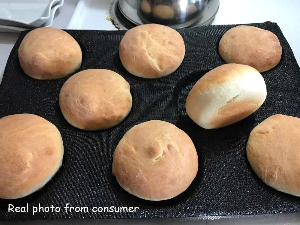 Dia 10cm Buns Silicone Baking Pan 8 Cavities French Bread Bakeware Mold