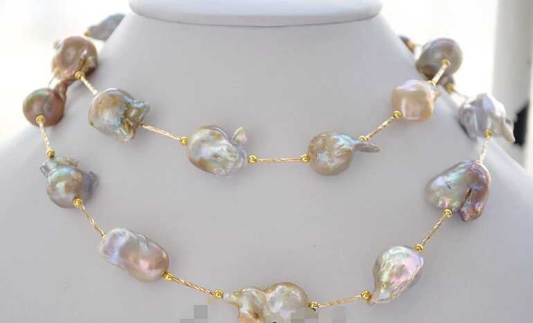 

Miss charm Jew.596 32" baroque lavender keshi reborn pearl necklace