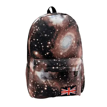 

New Arrival Fashion Unisex Stars Universe Space Printing Backpack School Book Backpacks British-flag Shoulder Bag