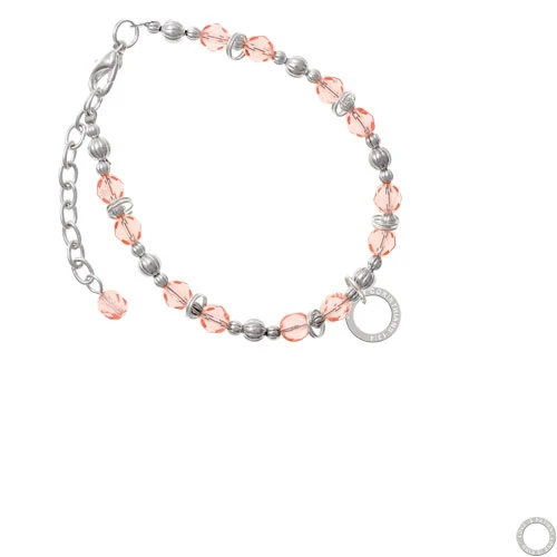 Corinthians 13:4 Eternity Ring Pink Beaded Bracelet