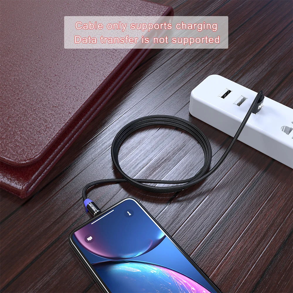 KEYSION 1 м Магнитный кабель для зарядки, Micro USB кабель для iPhone XR XS Max X магнитное зарядное устройство usb type C светодиодный кабель для зарядки