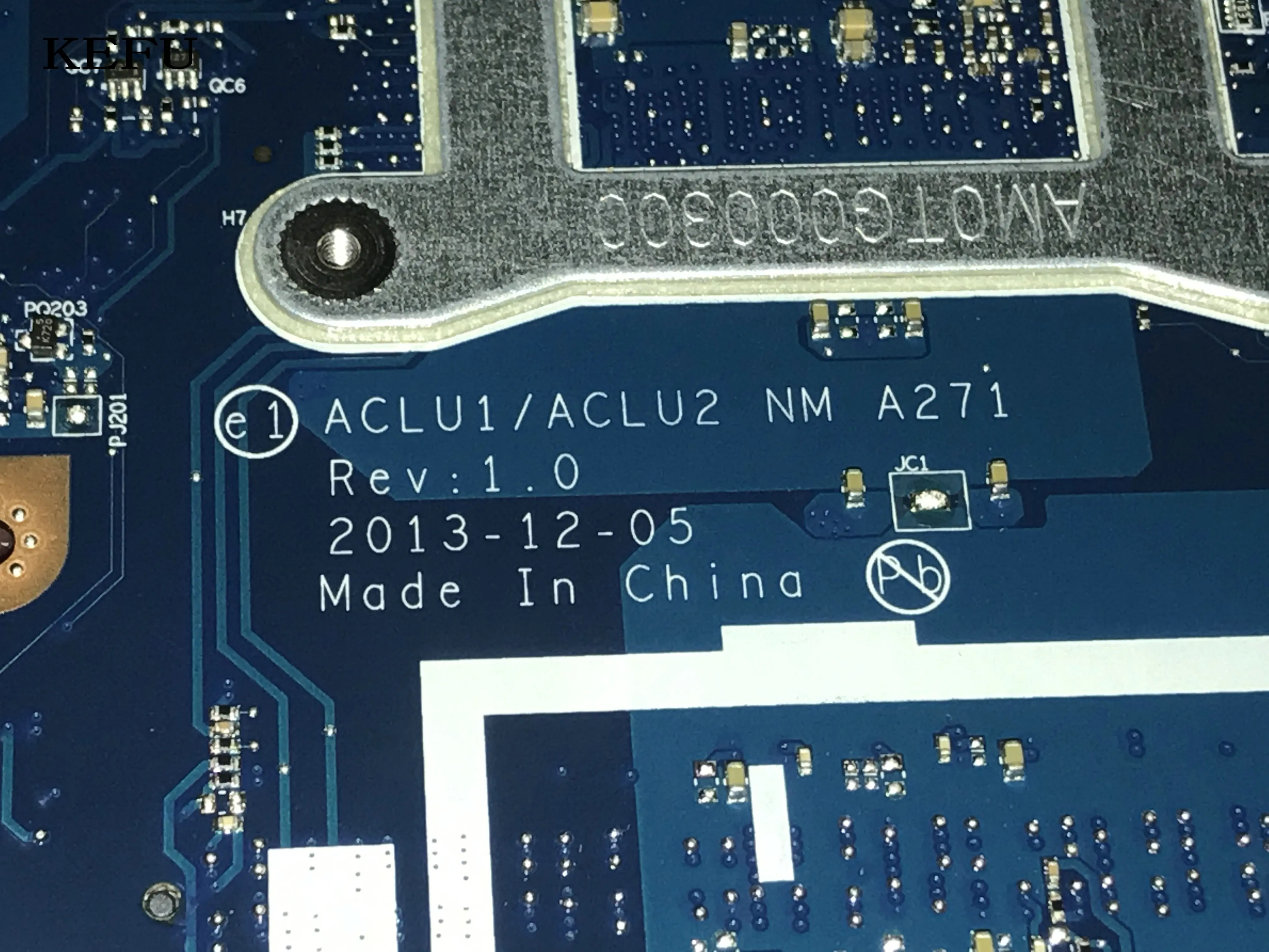 KEFU سوبر 100% جديد ACLU1/ACLU2 NM-A271 اللوحة المحمول لينوفو Z50-70/G50-70 الكمبيوتر الدفتري I3 CPU مقارنة قبل النظام