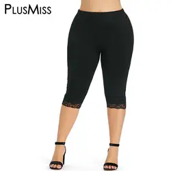 PlusMiss плюс размеры 5XL Высокая талия кружево Фитнес Леггинсы для женщин джеггинсы для короткие обтягивающие леггинсы женские брюки